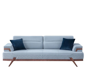 Modernes Sofas Designer Blauer 3-Sitzer Polstersofas Ledercouchen Neu